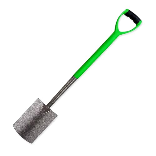 Pala de borde – Pala de acero al carbono resistente para excavar, desmalezar y plantar, herramienta de jardín resistente al óxido con eje de acero resistente y agarre cómodo