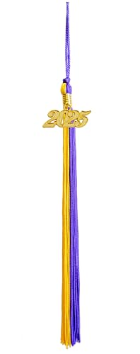 Image of Graduation Tassel 2025, Purple and Gold Tassel for Graduation Cap 2025
