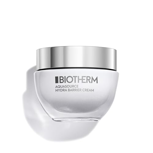 BIOTHERM Aquasource Hydra Barrier Cream, Crema Viso, Per Pelli Secche, Fino a 48H di Idratazione, Effetto Rinforzante, Arricchita con Biotech Plankton, Acido Ialuronico e Bio-Ceramidi, 50 ml