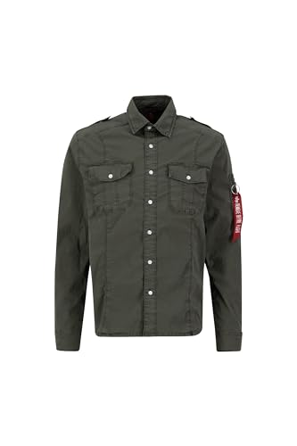 Alpha Industries Basic Shirt Camisa Slim para Hombre Greyblack