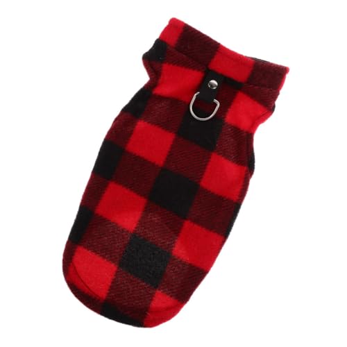 VICASKY Pet Hoodie Dog Winter Vest Soft Warm Fleece Windproof Checkered Decorative Vest Ideal for Holidays Outdoor Activities