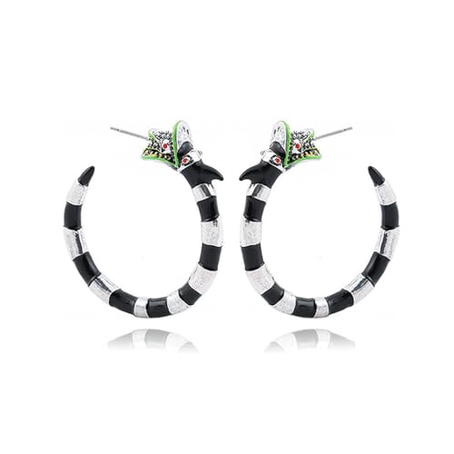 Beetle Sandworm Juice Hoop Earring - Coral Snake Earrings - Costume Jewelry for Women