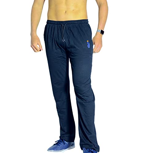 Intimitaly Pantalon Homme Coton Pur 100 % Sport Pantalon avec poches Short Homme Coton Pantalon Court Homme Pantalon Homme Homme Sportifs Short .., Bleu Jersey sans élastique Cheville, M Cover