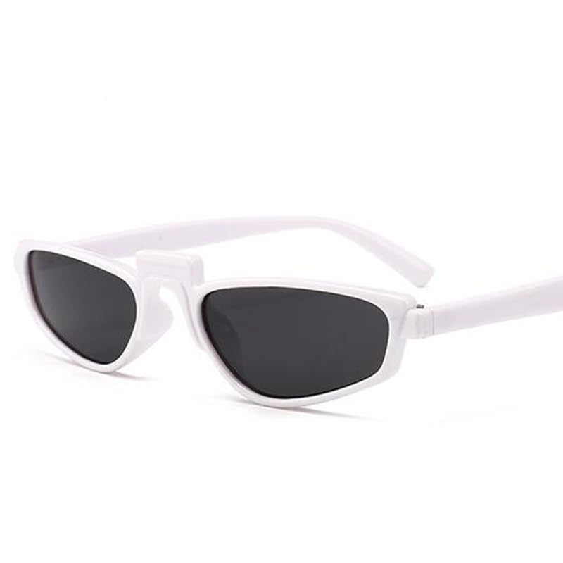 Vintage Rectangle White Sunglasses Womens Luxury Brand Small  display picture 1