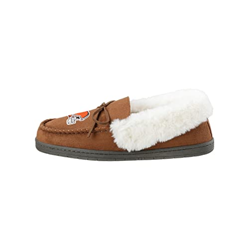 Image of FOCO Womens NFL Team Logo Tan Moccasin Slippers