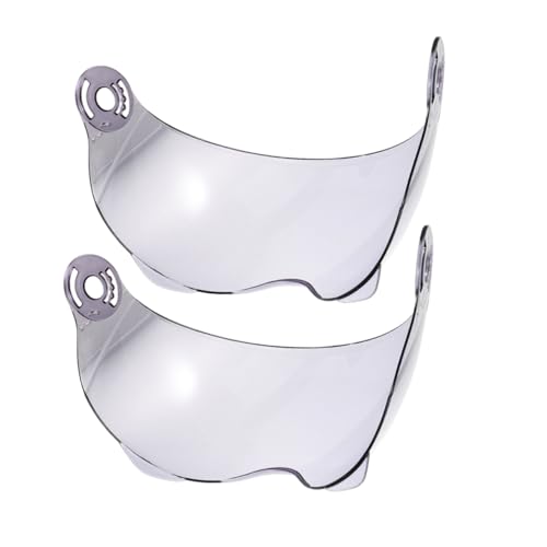 Happyyami 2pcs Wind Blocker Shield Replacement Clear Plastic Sun Shade Lens for Half Face Helmets Lightweight Scratch Resistant Easy Installation Compatible with Various Brands