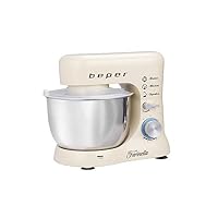 BEPER BP.200 Impastatrice Planetaria professionale 4,5L, Potenza 1000W, 8 Velocit&agrave; e Funzione Pulse - Frusta, Paraschizzi e Gancio Inclusi, Bianco