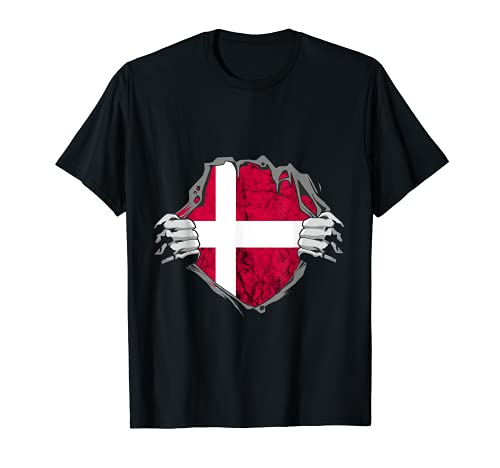 Denmark Danes Chest Danish Pride Danmark Roots Camiseta