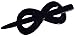 Parcelona French Infinity Glossy Black Celluloid Acetate Bun Cover Hair Slider Pin Thru Barrette Clip with Stick