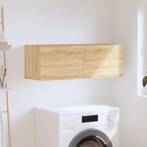 Meuble suspendu en bois pour ranger et optimiser le salon
