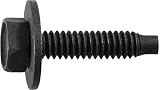 AMZ Clips And Fasteners 50 Hex Head Sems Dog Point Body Bolts 1/4-20 X 1-3/16 - Black