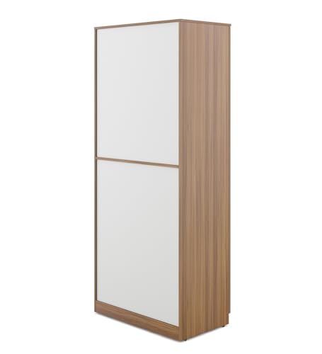 Image of Knox 2-Door Wardrobe | Engineered Wood | Exotic Teak Finish | Matte | Bedroom Storage | Hinged Doors | 4 Shelves | 1 Hanger Rod | Termite & Scratch Resistant | 3-Year Warranty