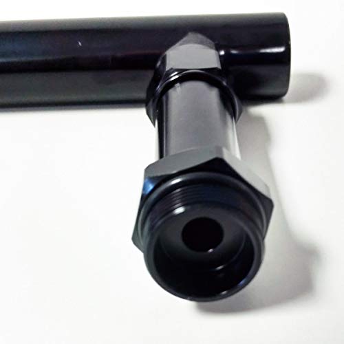 Pirate Mfg Billet Aluminum Holley 4150 Double Pumper Fuel Line Log Anodized W/Black Gauge - Thumbnail 5