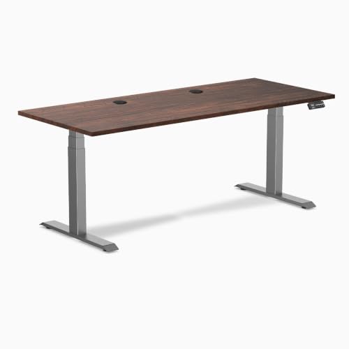 Image of Desky Dual Softwood Sit Stand Desk American Rustic Pine 48 inch Space Gray