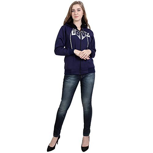 Image of Matelco Women Printed Sweatshirt with Hooded (Dark Pink S)