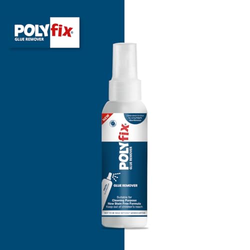 Image of PolyFix Glue Remover Spray | Used to Remove Gum Glue Stickers Adhesives for Car, Glass, Fridge Door, Any Metal Surface | Car Glass Sticker Remover Spray,Quick and Easy to Use (50 ML)