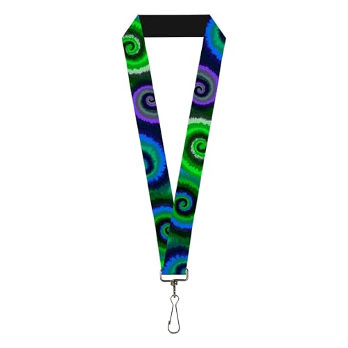 Image of Buckle-Down Lanyard - 1.0 inch - Tie Dye Swirl Green /blue /purple Accessory