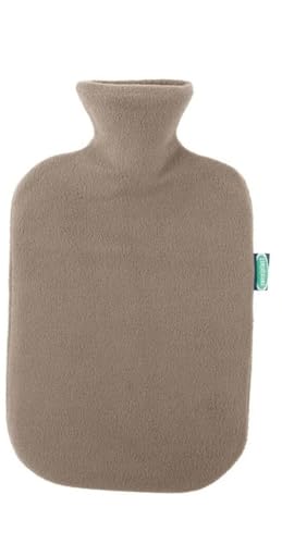Sensiplast Wärmeflasche, mit weichem Fleece Bezug, Füllmenge 2L (Braun)