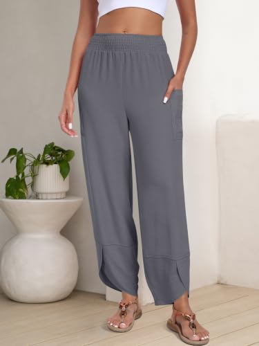 Image of ANRABESS Womens Wide Leg Palazzo Capri Barrel Pants