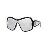 Loewe Silver Mirror Shield Ladies Sunglasses LW40131 01C 144