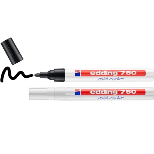 Edding 750 Industrial Paintmarker - X 2 Blister Cardado Negro/Blanco