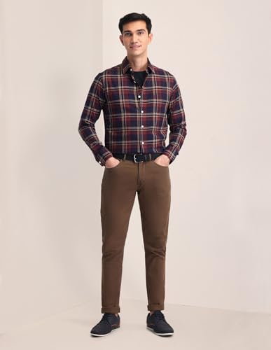 Image of U.S. POLO ASSN. Men's Pure Cotton Regular Fit Grid Tattersall Checked Shirt