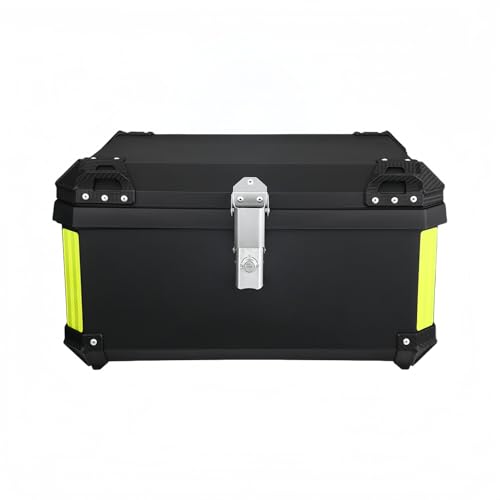 バイク用リアボックス 65L大容量パニアケース | フルフェイスヘルメット収納可・PP素材・防水防塵・盗難防止ロック付き | 背もたれ装備・取り外し簡単・キャンプ/通勤/配送向けオートバイ対応モデル (65L,A)