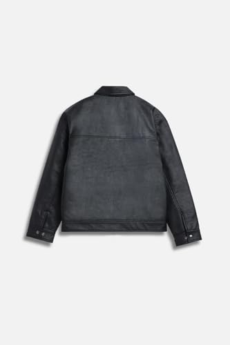 Image of SNITCH CATCH ME IF YOU CAN Men Casual Jacket For Streetwear | Box Fit Lapel Collar Solid With Zip Closure | Artificial Pu Leather & Polyester Lined For Outings