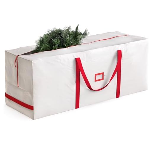 Zober Large Christmas Tree Storage Bag - Fits 9 Ft Artificial Trees - Plastic, Waterproof Christmas Tree Bag For Storage Box For Xmas - Strong, Durable Handles - Label Card Slot - White