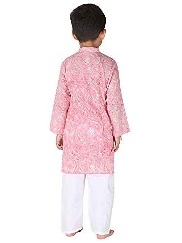 Image of Baby Boys Ethnic Wear | Handloom Cotton Kurta Pajama Set for Festivals | Comfortable & Stylish Traditional Kids Kurta Pyjama Set