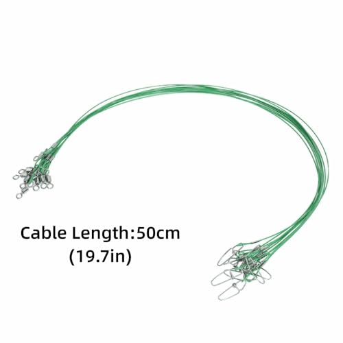 Set de 30 líderes de pesca en acero al carbono de 140LB, 50 cm miniatura 2