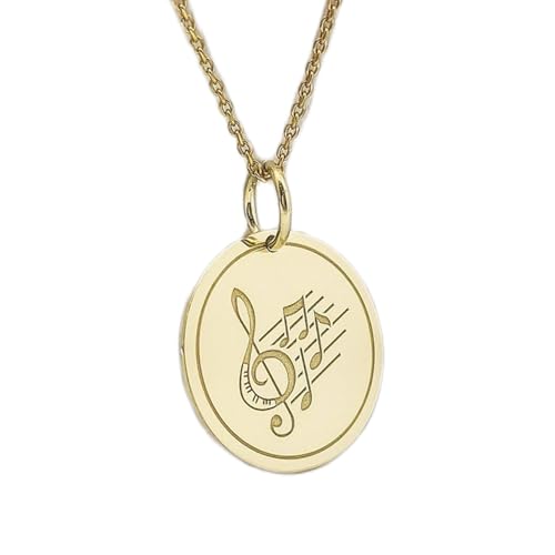 Pendentif note de musique gravée : l'éclat de l'argent sterling plaqué or.