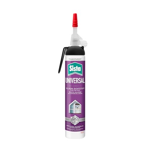 Sista Universal Silikon-Dichtstoff Rund ums Haus, für alle Materialien innen und außen, schimmelresistent, Transparent, 200ml