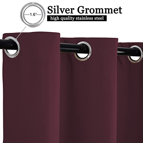Rideau d'extérieur imperméable rouge isolant à double œillet