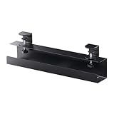 サンワダイレクト ケーブルトレー デスク下 幅60cm クランプ固定 スチール製 耐荷重5㎏ マグネット ケーブルオーガナイザー 配線 整理 ブラック 200-CT008BK