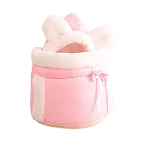 Indy Mall Medium Cats Carrier Bag Warm Flannel Carrying Pets Tote Cage Holder Pink L