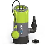 VEATON 2-in-1 Submersible Water Pump with Scalable Base Design, 750W Max Flow 13000L/H Remove Clean/Dirty Water by Float Switch or Manual Activation, for Pool Flooded Basement Garden Pond Tub