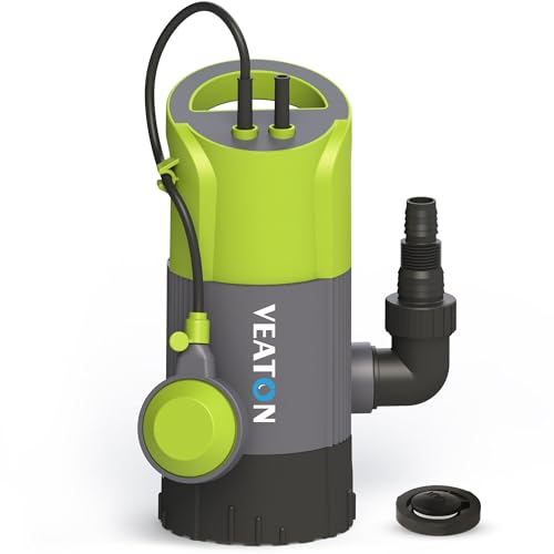 VEATON 2-in-1 Submersible Water Pump with Scalable Base Design, 750W Max Flow 13000L/H Remove Clean/Dirty Water by Float Switch or Manual Activation, for Pool Flooded Basement Garden Pond Tub