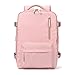 PORRASSO Mujer Mochila para Portátil con Puerto USB Mochila de Viaje Grande Colegio Negocio Backpack para 16 Inch Portátil Mochila Impermeable de Nailon Rosa