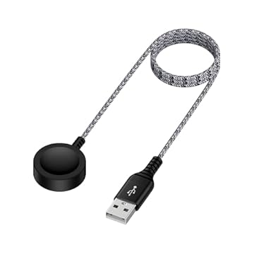 Carregador Galaxy Smart Watch8 compatível com Samsung Galaxy Watch 7/6 Classic/5 Pro/Ultra/FE, base de carregamento magnética trançada de nylon com cabo de carregamento USB para Samsung Galaxy