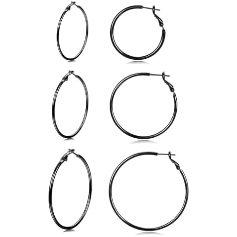 Cocamiky Black Hoop Earrings Set Cover