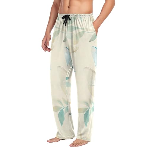 Men's Pajama Pants Watercolor Dragonflies Sleep Pajama Lounge Pant with Pockets, Elastic Waistband4