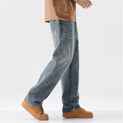 Men's Baggy Jeans Vintage Washed Wide Leg Fashion Straight Casual Loose Fit Denim Trousers3