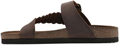 WHITE MOUNTAIN Women's Happier Footbed Sandal, Brown/Leather, 10 M | Image 3