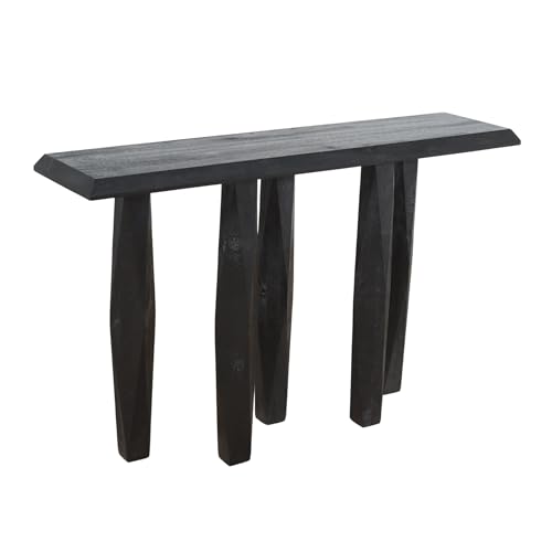 Image of Gharaana Magnum Wooden Console Table, Bold Black, 121.9x30.5x76.2 cm, 6-Leg Sculptural Design