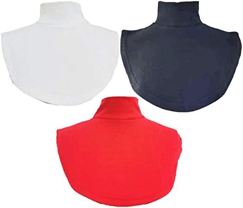 Meboem 3PCS Womens Cotton Neck Dickey Inserts False Fake Turtleneck Half Top Collar Shoulder Cover,White Black Red