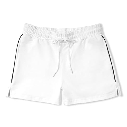 Mens Workout Sweat Shorts 3 Inch Cotton Casual Fitness Running Shorts with Pockets