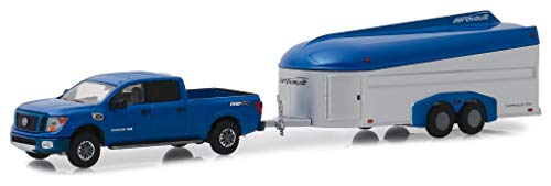 Greenlight 32170 D 2018 Nissan Titan XD PRO-4X 1/64 with AEROVAULT MKII Trailer