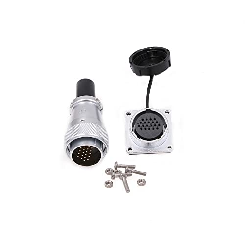 ZBLZGP Weipu WS28 20 Pin Metal Connector Heavy Duty Assembly 5A 18AWG Connector Electrical Automotive Aviation Bulkhead Industrial Panel Mount Male Plug Female Socket for Lighting Data Transfer