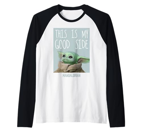 Image of Star Wars The Mandalorian The Child This Is My Good Side Raglan Baseball Tee